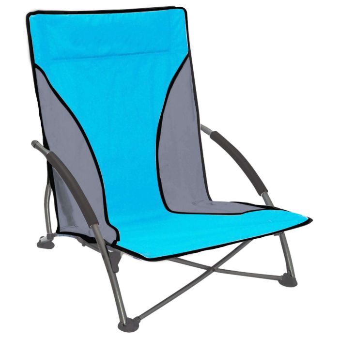 Chaise pliante de plage Bleu et Gris en acier mod. Eraclea main product photo