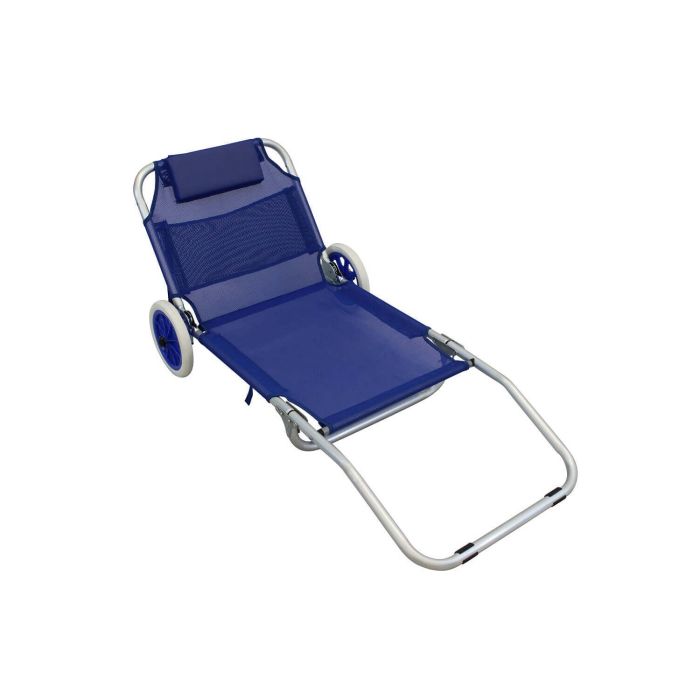 Chaise Longue pliante portable Bleu en métal main product photo