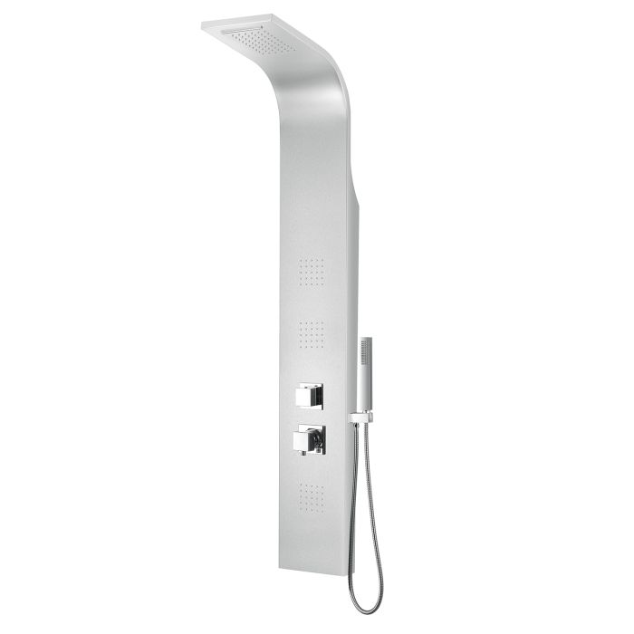 Colonne de douche hydromassante en aluminium avec fonction cascade arrondie main product photo