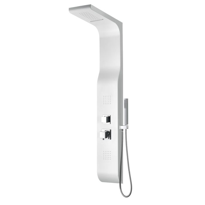 Colonne de douche hydromassante en ABS blanc 140x15 cm avec fonction cascade mod. Marmore main product photo