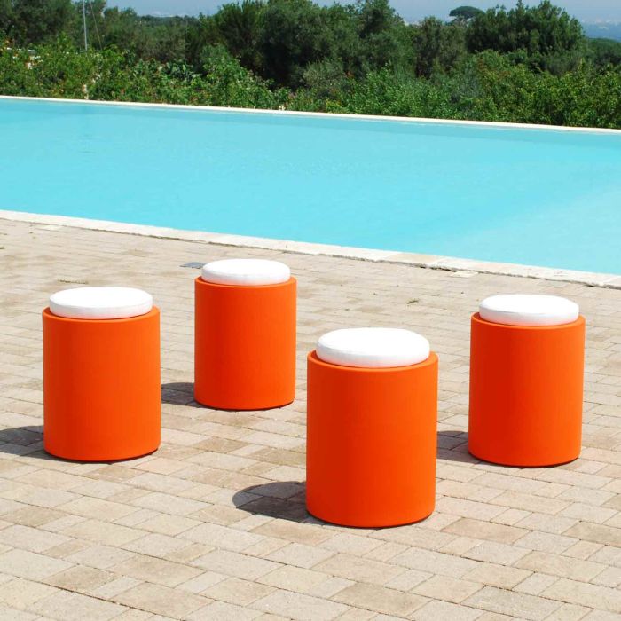 Pouf mod. Round en résine Rond main product photo