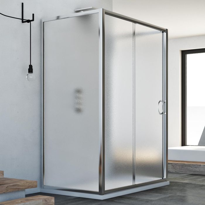 Cabine douche 90x110x90 CM H185 granité C modèle Replay Trio avec 1 portillon main product photo