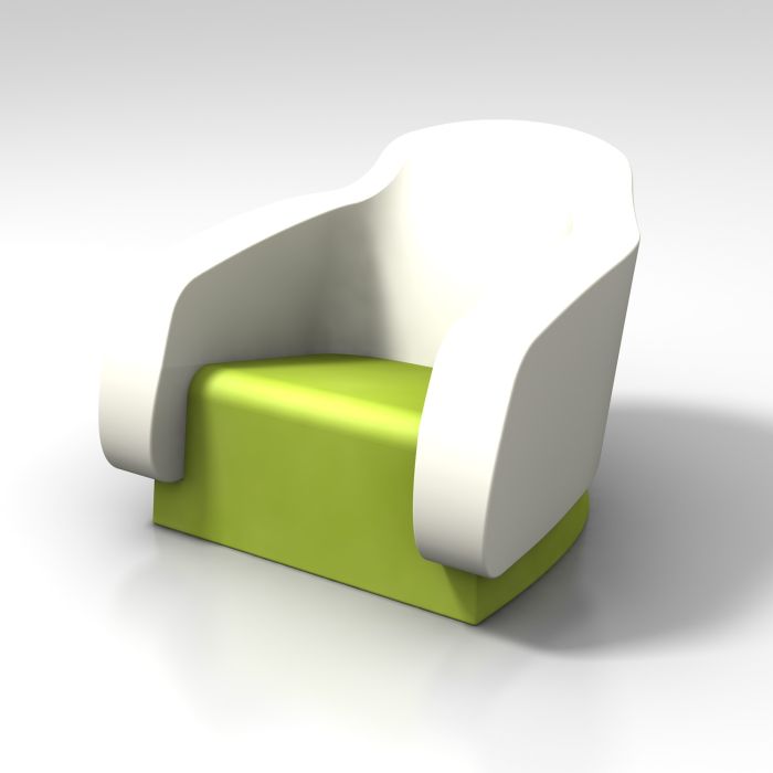 Fauteuil extérieur intérieur Klimt Blanc et Vert acide main product photo