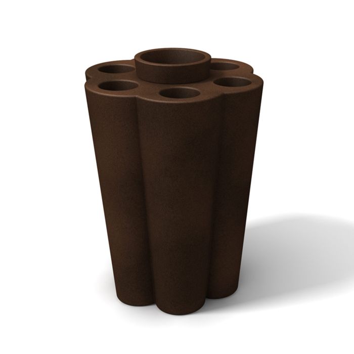 Porte-Parapluie rond moderne avec récipient pour les gouttes blanc mod. Lulet Bronze main product photo