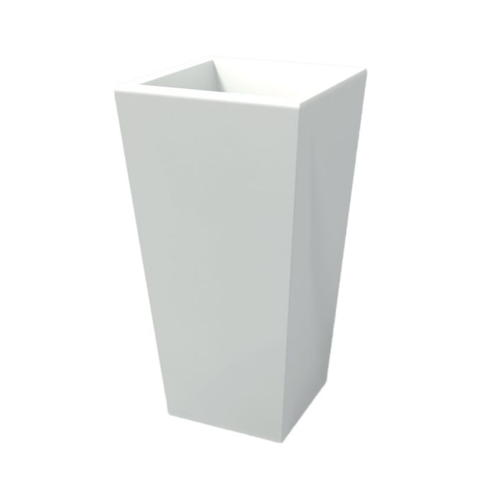 Pot de fleurs en résine rectangulaire H 65 Blanc mod. Egizio lisse main product photo