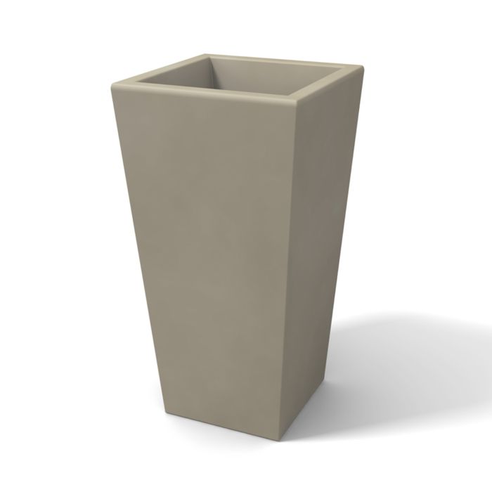 Pot de fleurs en résine rectangulaire H 65 Tortourelle mod. Egizio lisse main product photo