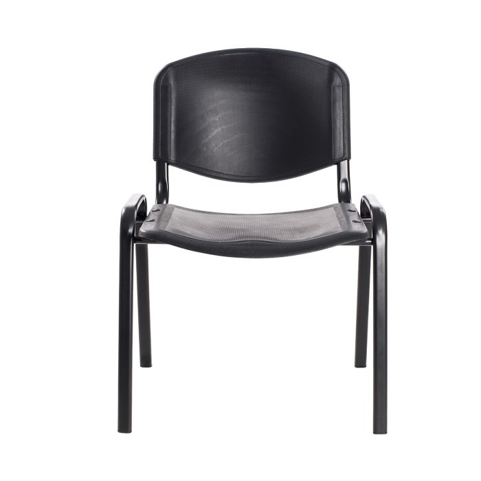 6 Chaises empilables en Plastique NOIR Bureau Salle Conférence Attente main product photo