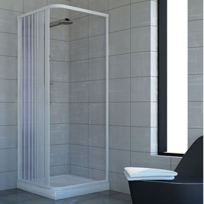 Cabine paroi de douche en Plastique PVC mod. Acquario 80x100 cm avec ouverture latérale main product photo