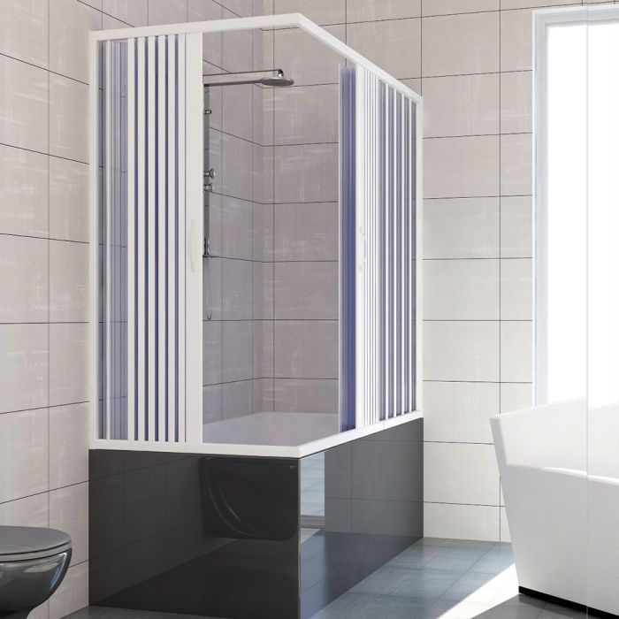 Pare baignoire douche en Plastique PVC mod. Nadia 70x160 cm avec ouverture centrale main product photo
