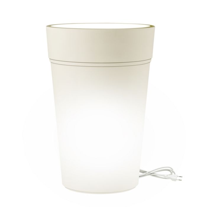 Pot de Fleurs lumineux Rond Led lumière Blanche 38 CM h 65 ou 80 mod. Stem main product photo