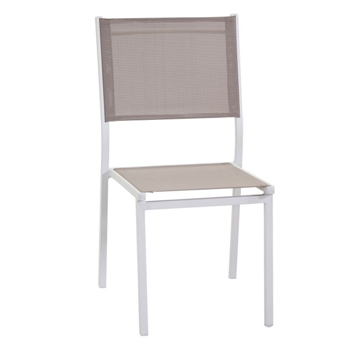 Chaise de jardin empilable Blanc 55x46 cm h 88 cm en Aluminium et textilène mod. Sullivan main product photo