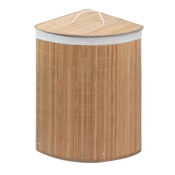 Panier à linge angulaire naturel en Bambou et coton Mod. Balù