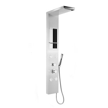 Colonne de Douche Hydromassante Brossé en Acier Inox Aisi 304 Mod. City