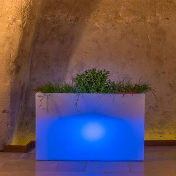 Jardinière Flowerpot en résine Rectangulaire 80X35 CM Lampe Bleue