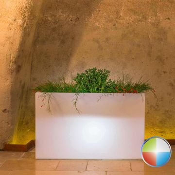 Jardinière Flowerpot en résine Rectangulaire 80X35 CM Led Multicolor