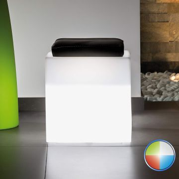 Pouf Square en résine Carrè 40X40CM Led Multicolor
