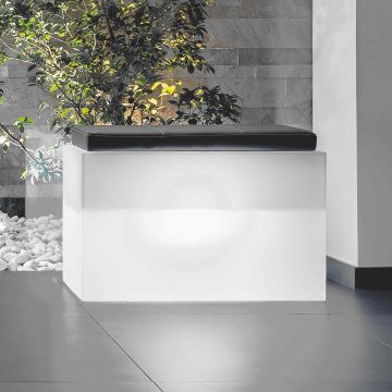 Coffre de rangement Roomy en Résine Rectangulaire 80X35 CM Lampe Blanche