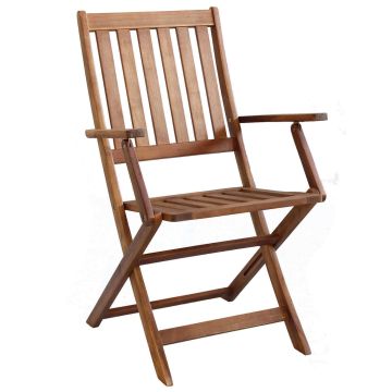 Chaise pliante avec accoudoirs en bois massif 55x57x91h cm mod. Diana