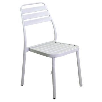 Chaise de jardin empilable Blanc 49x58 cm h 88 cm en Aluminium mod. Las Vegas