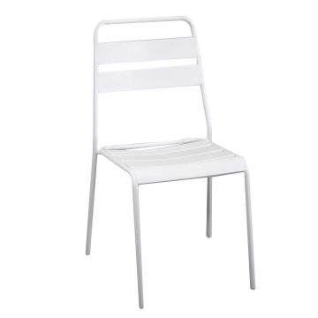 Chaise de jardin Blanc 50x54 cm h 87 cm en Métal mod. Rovigo