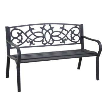 Banc de jardin Anthracite 124x57 cm h 78 cm en Métal mod. Pavia