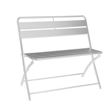 Banc de jardin pliant Blanc 94x51 cm h 86 cm en Métal mod. Cleveland