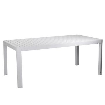 Table de jardin extensible Blanc 180/240x100 cm h 75 cm en Aluminium mod. Cleveland