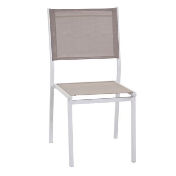 Chaise de jardin empilable Blanc 55x46 cm h 88 cm en Aluminium et textilène mod. Sullivan