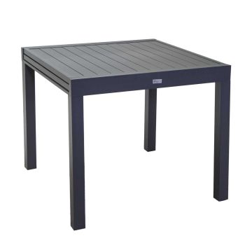 Table de jardin extensible Anthracite 90/180x90 cm h 73 cm en Aluminium mod. Sullivan