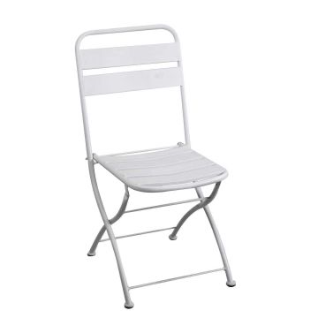 Chaise de jardin pliante Blanc 42x50 cm h 85 cm en Métal mod. Rovigo