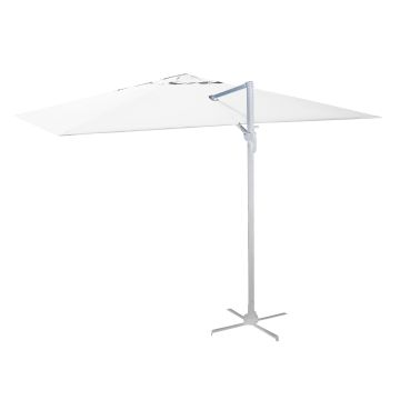 Parasol déporté inclinable pare-soleil de jardin Blanc 3x3 h 2,65 m en Aluminium mod. Michigan