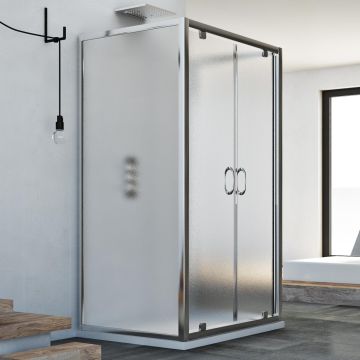 Cabine Douche avec 3 côtés 70x110x70 CM H185 granité C  modèle Sintesi Trio 2 Portillons