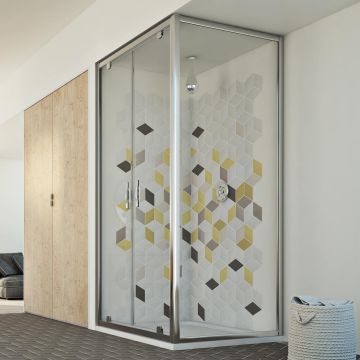 Cabine douche 70x130 Ouv. 130 CM 198 Transparent mod. Cristal Duo 2 Portes