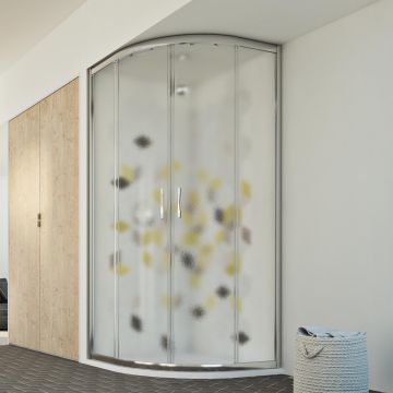 Cabine Douche 80x80 H198 cm Demi-circulaire Opaque mod. Evolution