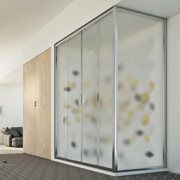Cabine douche 70x120 H198 CM mod. Young Duo 2 Portes Opaque