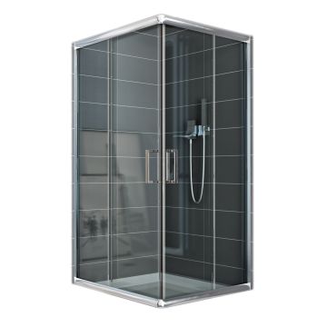 Cabine Paroi Douche 80x100 H185 Transparent 6mm mod. Alabama