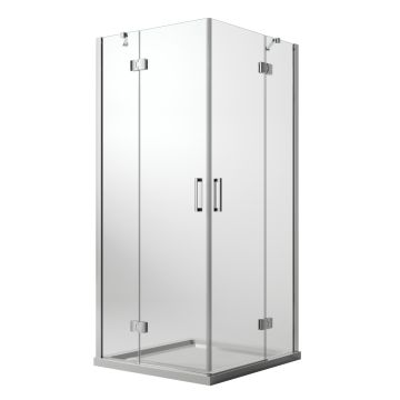 Cabine de Douche 70x70 CM H190 Transparent avec Easyclean mod. Flip Porte + Porte Ouverture Pivotante 
