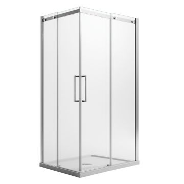 Cabine de douche Rectangulaire 90x110CM H200 Verre Transparent 8mm Droite EasyClean Prime Corner