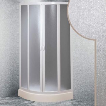 Cabine douche demi-circulaire acrylique mod. Smart avec ouverture culissante