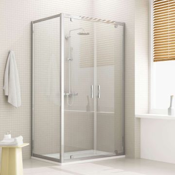 Cabine douche 75x130 Ouv. 130 CM 198 Transparent mod. Cristal Duo 2 Portes