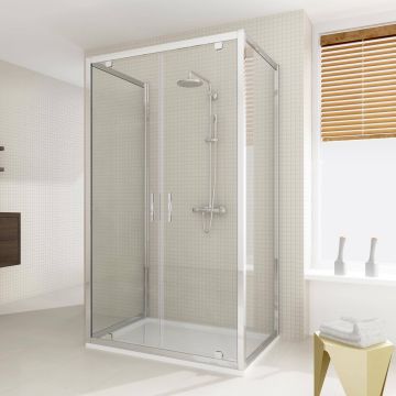 Cabine douche 3 côtés 75x130x75 CM H198 Transparent mod. Cristal Trio 2 Portes