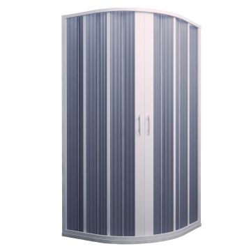 Cabine parois douche demi-circulaire en Plastique pvc 90x70 h 185 mod. Flex avec ouverture centrale