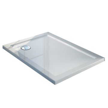 Receveur de douche 70x110x4cm rectangle acrylique avec bordures blanc brillant mod. Flower