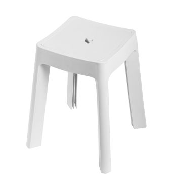 Tabouret Avec rangement blanc en résine thermoplastique mod. Keope