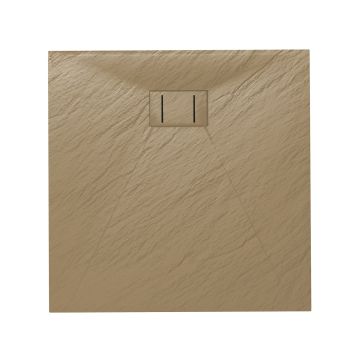 Bac à douche 80x80x2,6 CM Carré Tortourelle Effet Pierre mod. Blend