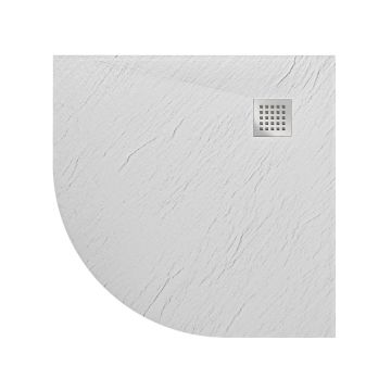 Bac à douche 90x90x2,6 CM Demi-Circulaire Blanc Effet Pierre mod. Blend