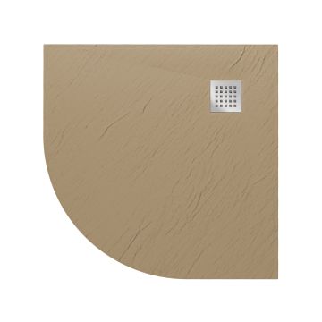 Bac à douche 90x90x2,6 CM Demi-Circulaire Tortourelle Effet Pierre mod. Blend