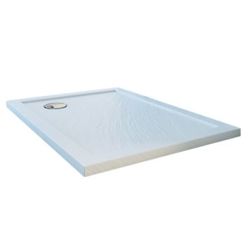 Receveur de douche 70x110x4cm rectangle acrylique avec bordures blanc effet pierre mod. Flower
