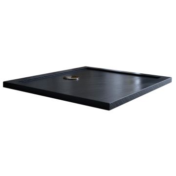 Receveur de douche 80x120x4cm rectangle acrylique avec bordures anthracite effet pierre mod. Flower