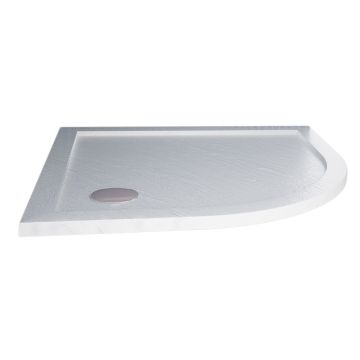 Receveur de douche 90x90x4cm arrondie acrylique avec bordures blanc effet pierre mod. Flower